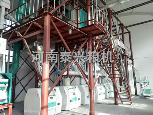 新疆庫爾勒60噸面粉機組安裝案例